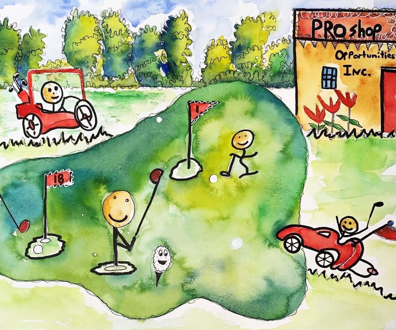 Gold Players and Carts
