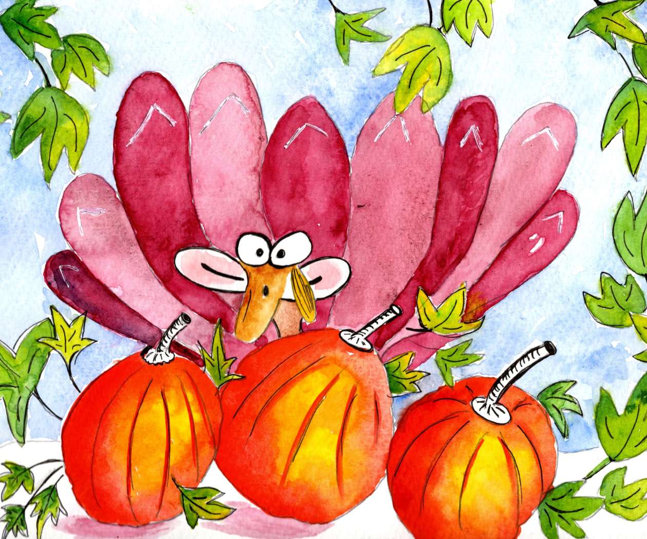Turkey and Pumpkins