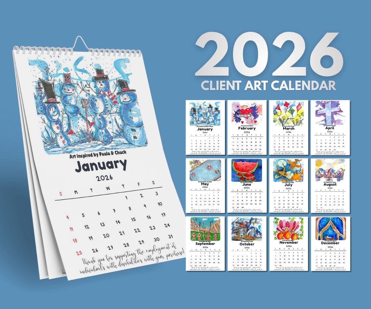 2026 Client art calendar – product image